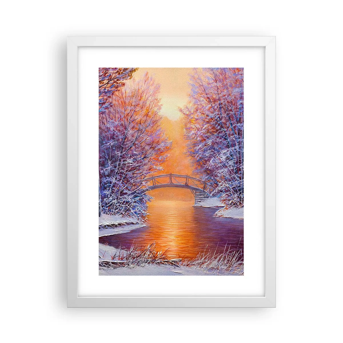 Poster in white frmae - Let's Meet Here - 30x40 cm