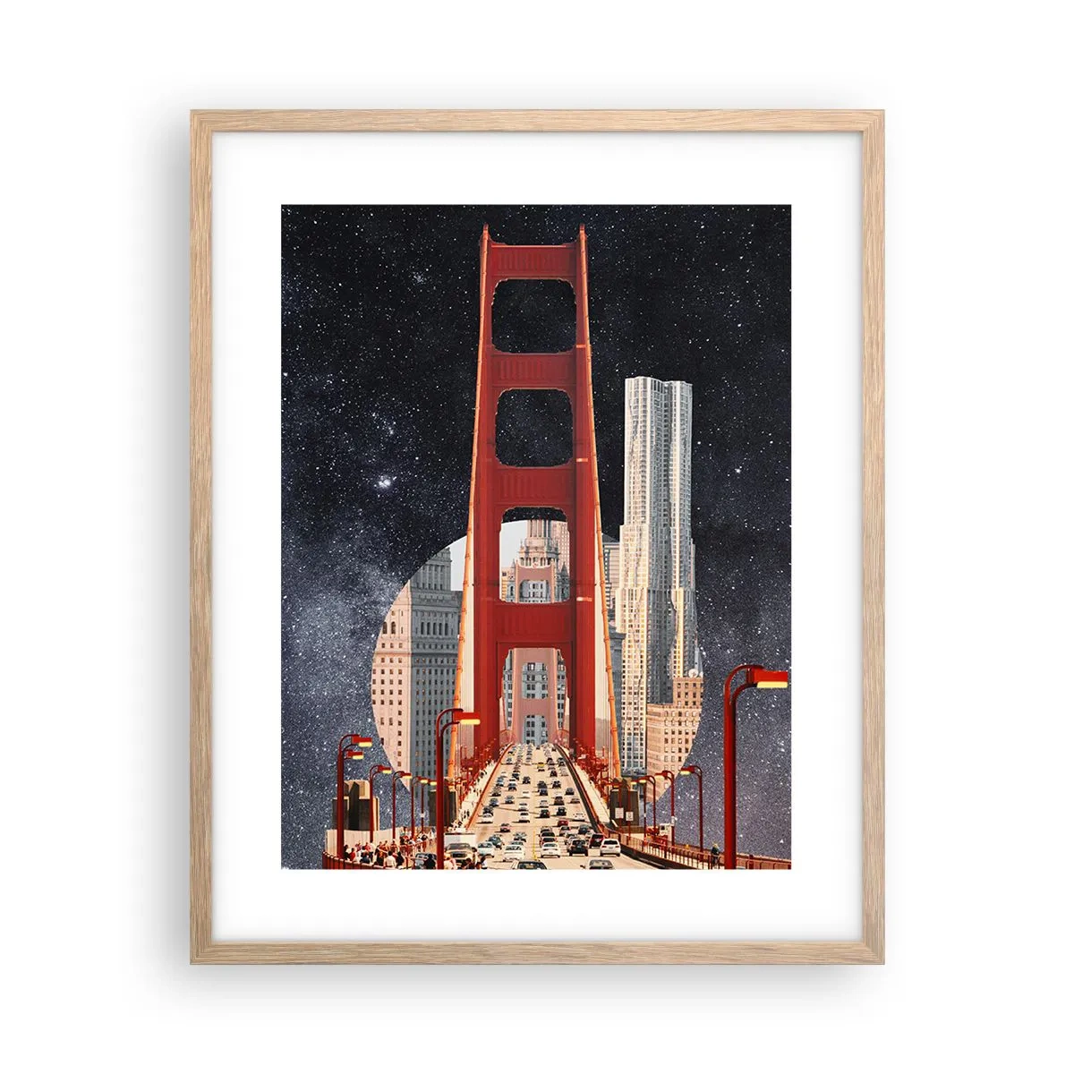 Poster in light oak frame - Always in the Centre - 40x50 cm