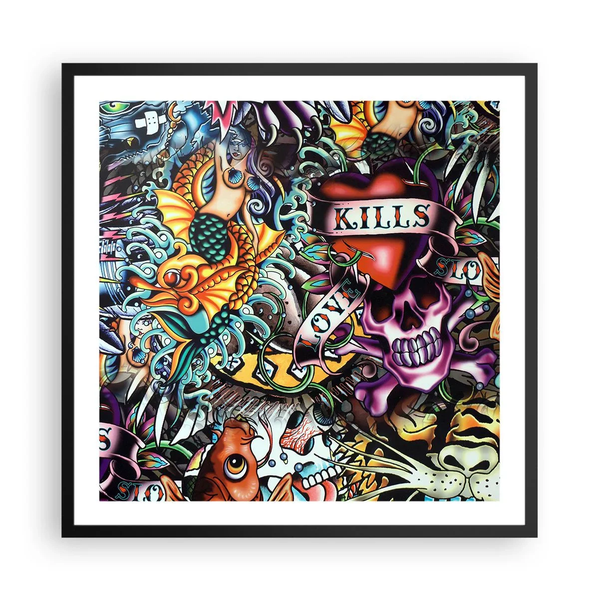 Poster in black frame - Dream of a Tattoo Artist - 60x60 cm