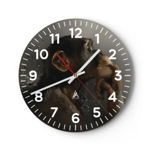 Wall clock - Clock on glass - Certainly a Thinker - 40x40 cm