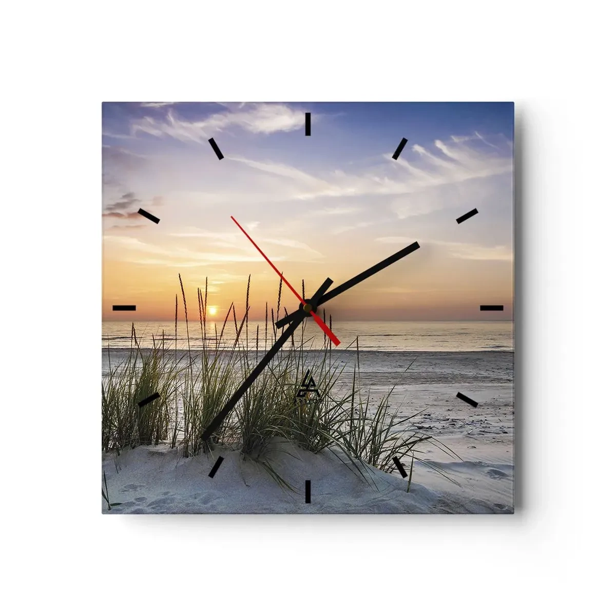 Wall clock - Clock on glass - Look, Think, Feel - 30x30 cm