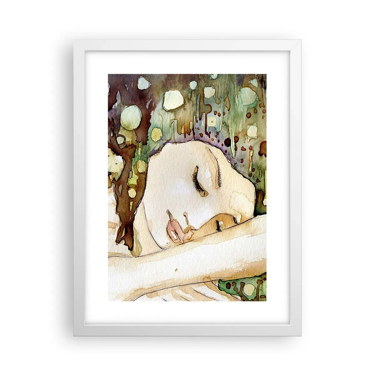 Poster in white frmae - Emerald and Violet Dream - 30x40 cm