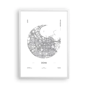 Poster in white frmae - Anatomy of Doha - 50x70 cm