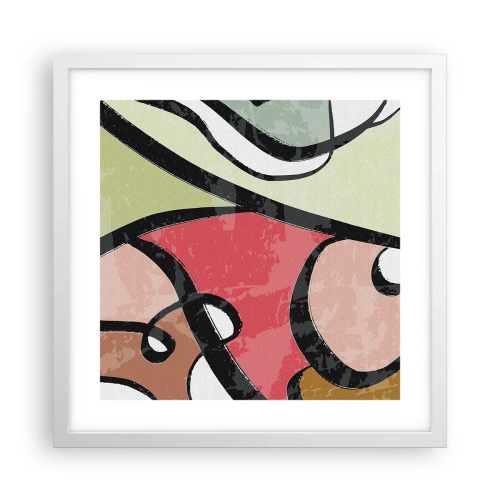 Poster in white frmae - Pirouettes Among Colours - 40x40 cm