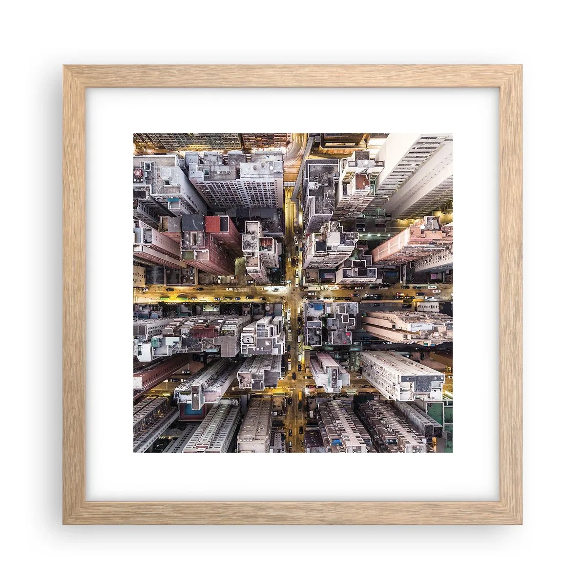 Poster in light oak frame - Greetings from Hong Kong - 30x30 cm