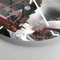 Clock face with lines