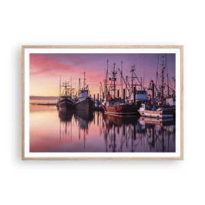 Poster in light oak frame - Before Dawn - 100x70 cm