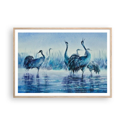 Poster in light oak frame - Morning Encounter - 100x70 cm