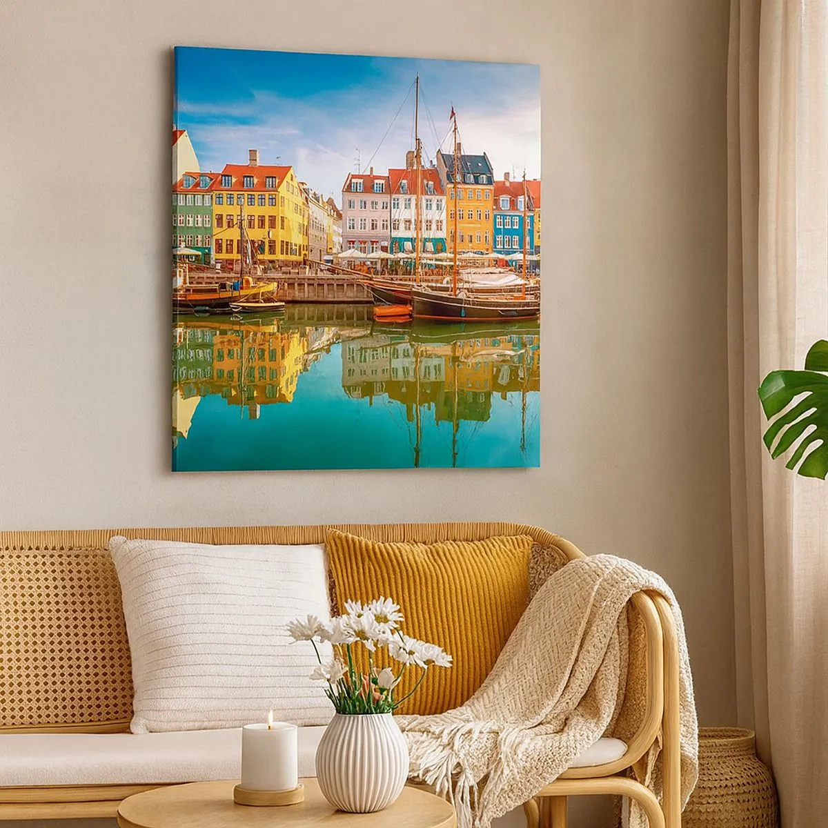 Canvas picture - By Water Smooth as a Mirror - 30x30 cm