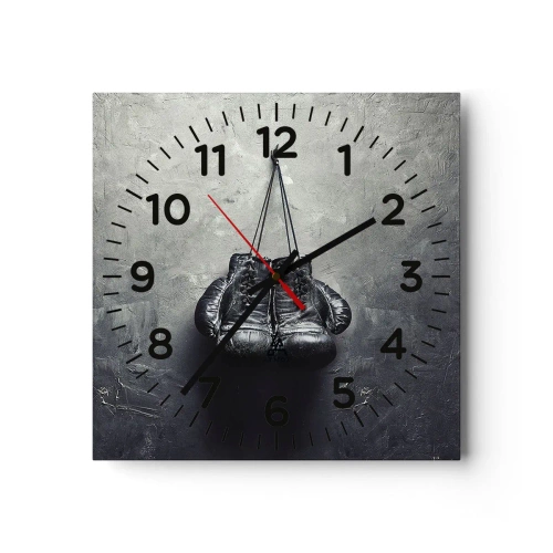Wall clock - Clock on glass - A Time of Fight and a Time of Peace - 40x40 cm