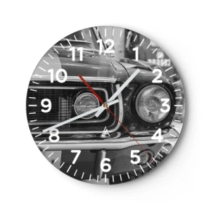Wall clock - Clock on glass - Rough Ride - 40x40 cm