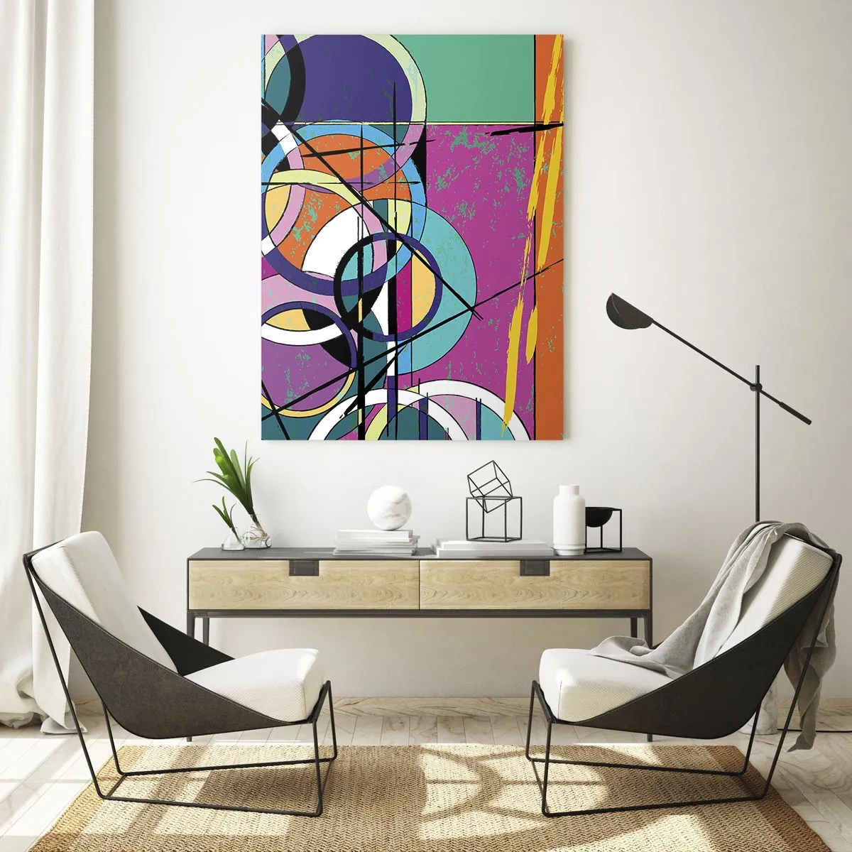Glass picture - Wheels Go Round and Round - 70x100 cm