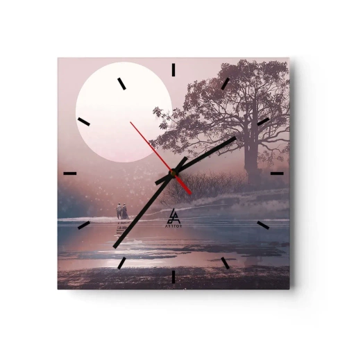 Wall clock - Clock on glass - Night Quirks - 40x40 cm