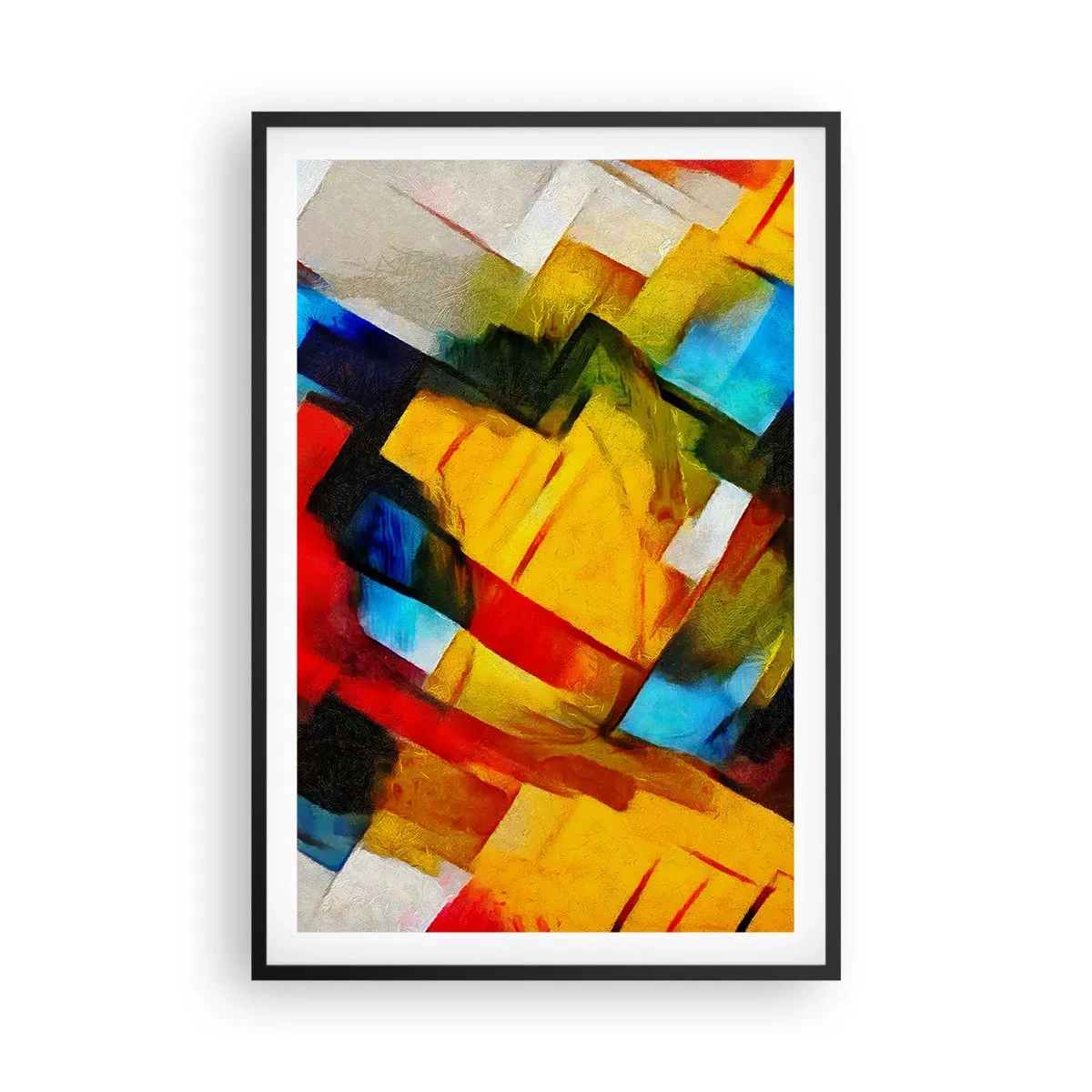 Poster in black frame - Colourful Quilt - 61x91 cm