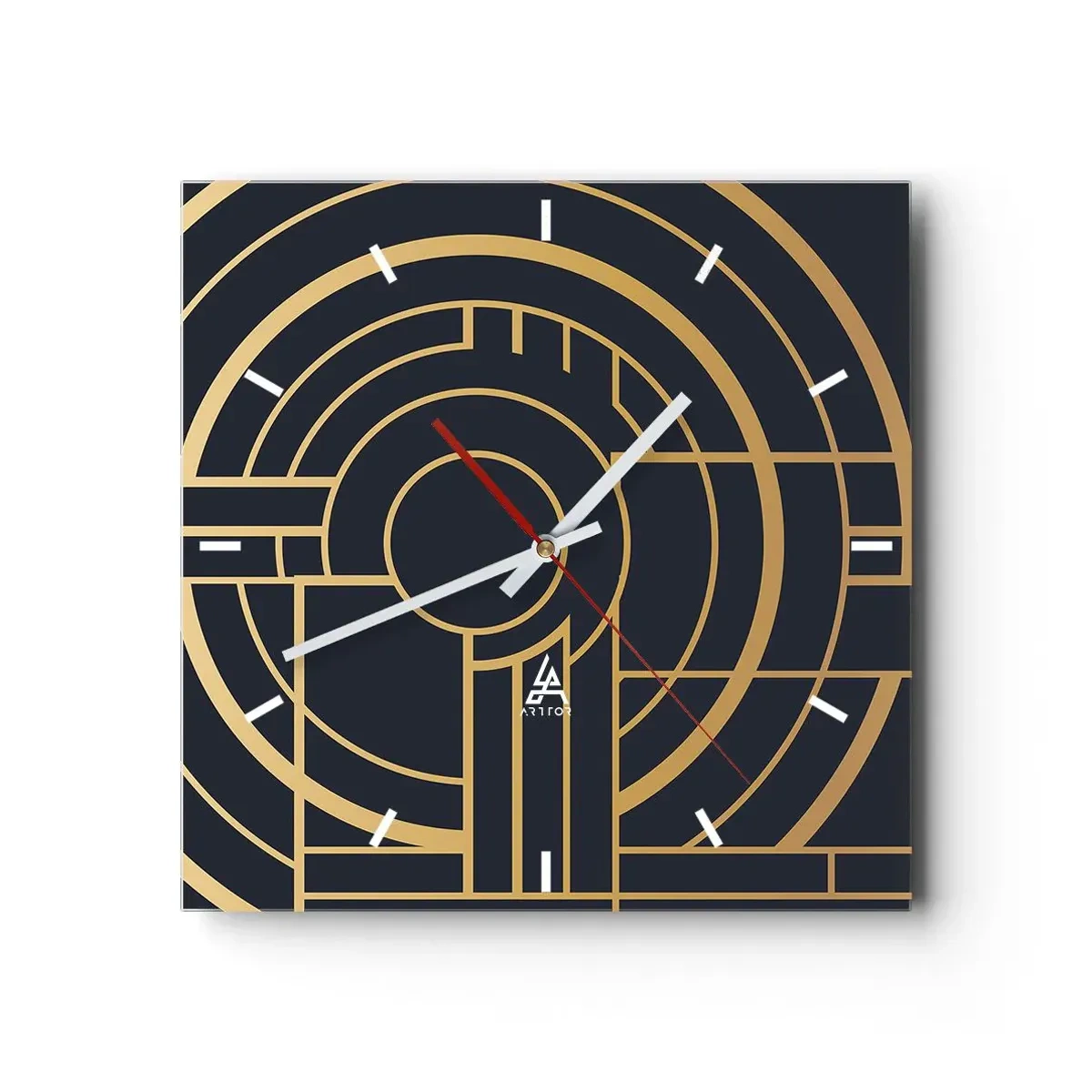 Wall clock - Clock on glass - Tour of Things - 40x40 cm