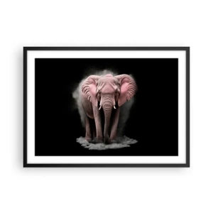 Poster in black frame - Don't Think About a Pink Elephant! - 70x50 cm