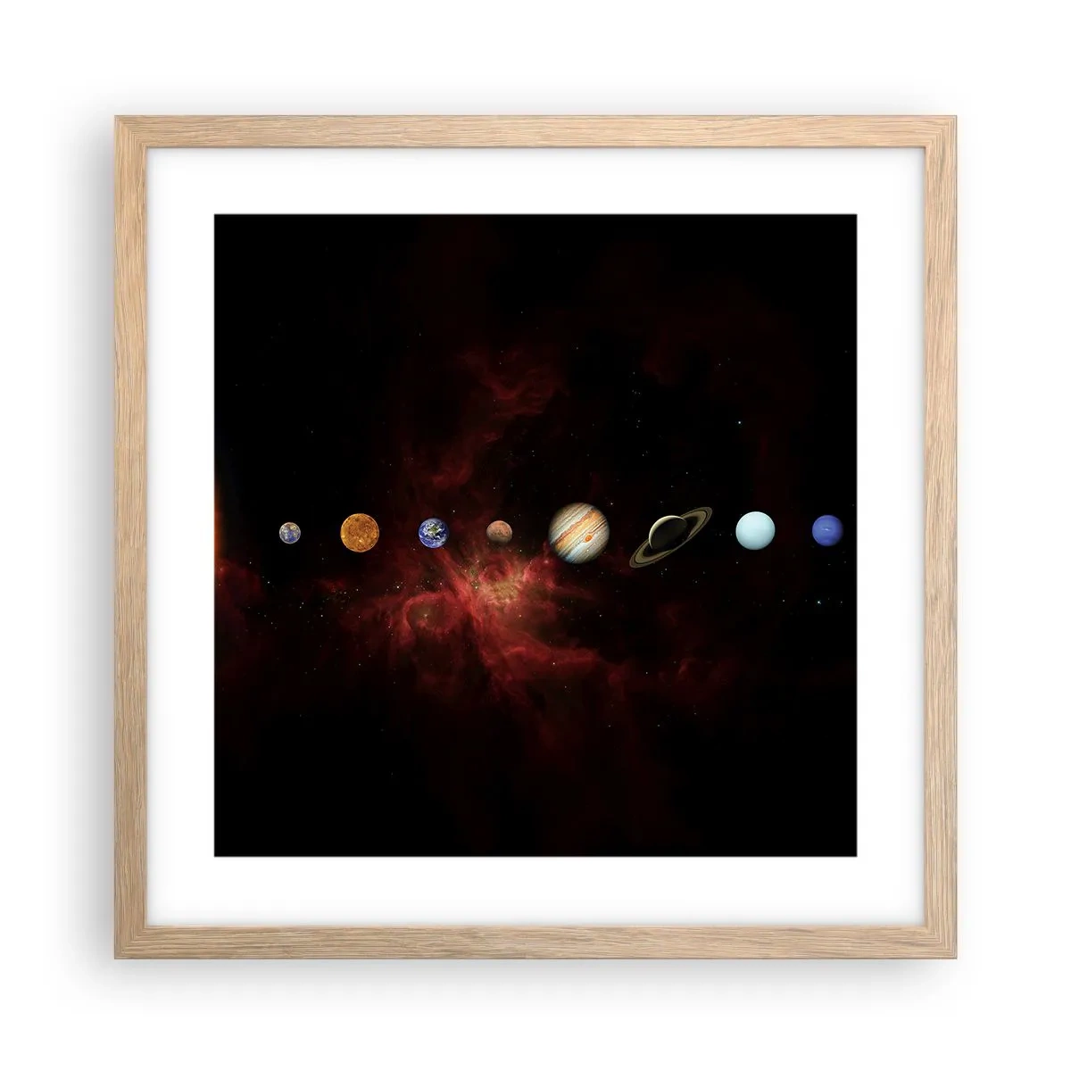 Poster in light oak frame - Our Neighbourhood - 40x40 cm