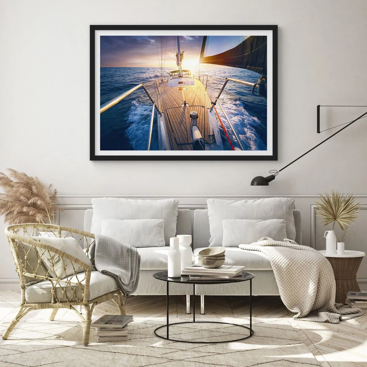 Poster in black frame - Running on Waves - 70x50 cm