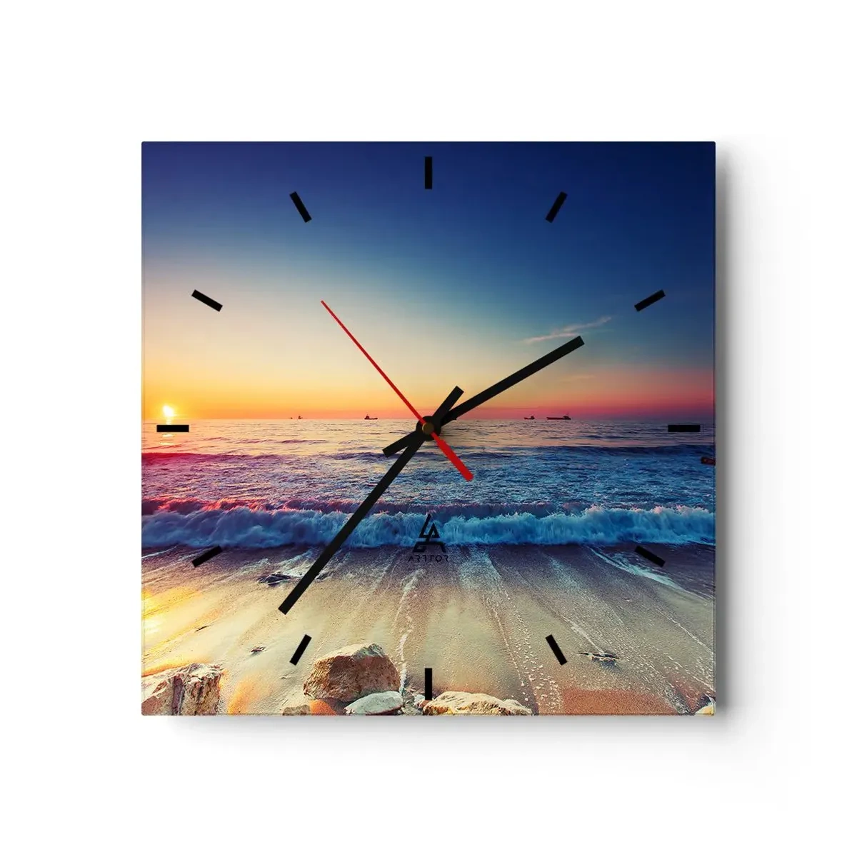 Wall clock - Clock on glass - What Is behind the Horizon? - 30x30 cm