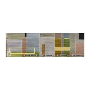 Photo Wallpaper Sample Premium Sand - Straight and Calm - Abstraction, Modern Art, Rectangles - 100x30 cm