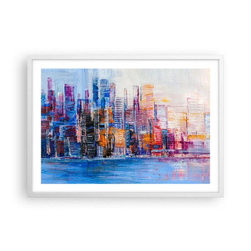 Poster in white frmae - Joyful Metropolis - 70x50 cm