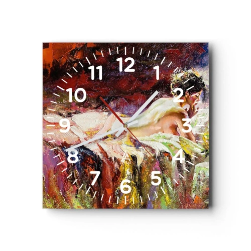 Wall clock - Clock on glass - Thoughtful Venus - 40x40 cm