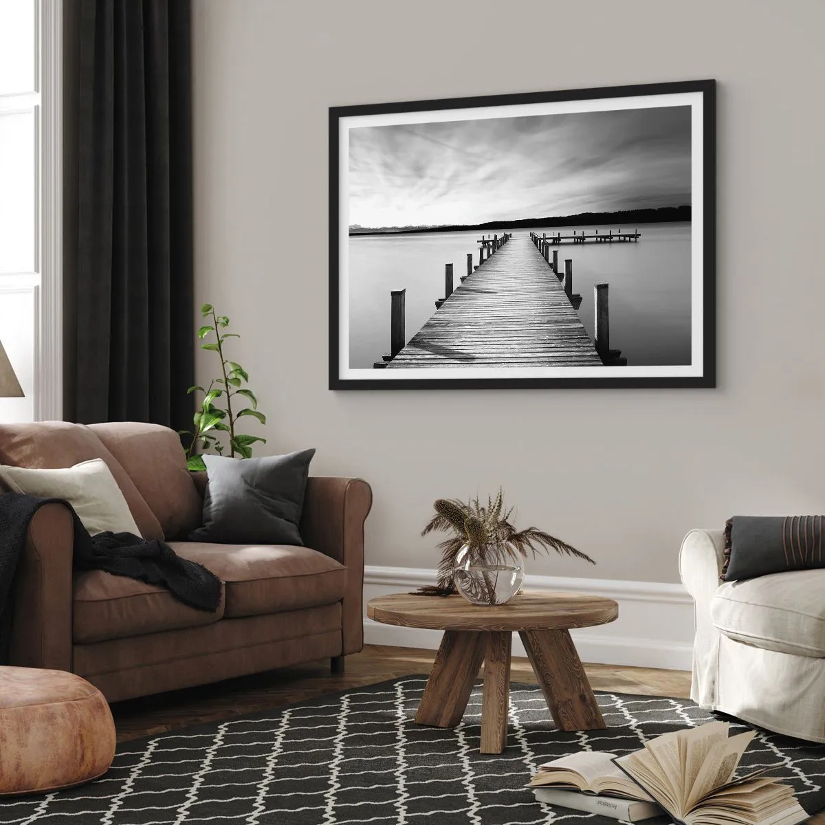 Poster in black frame - Lake of Peace - 91x61 cm