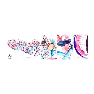 Photo Wallpaper Sample Standard Eco - Anti-moto Club Reunion - Bicycle, Abstraction, Graphics - 100x30 cm
