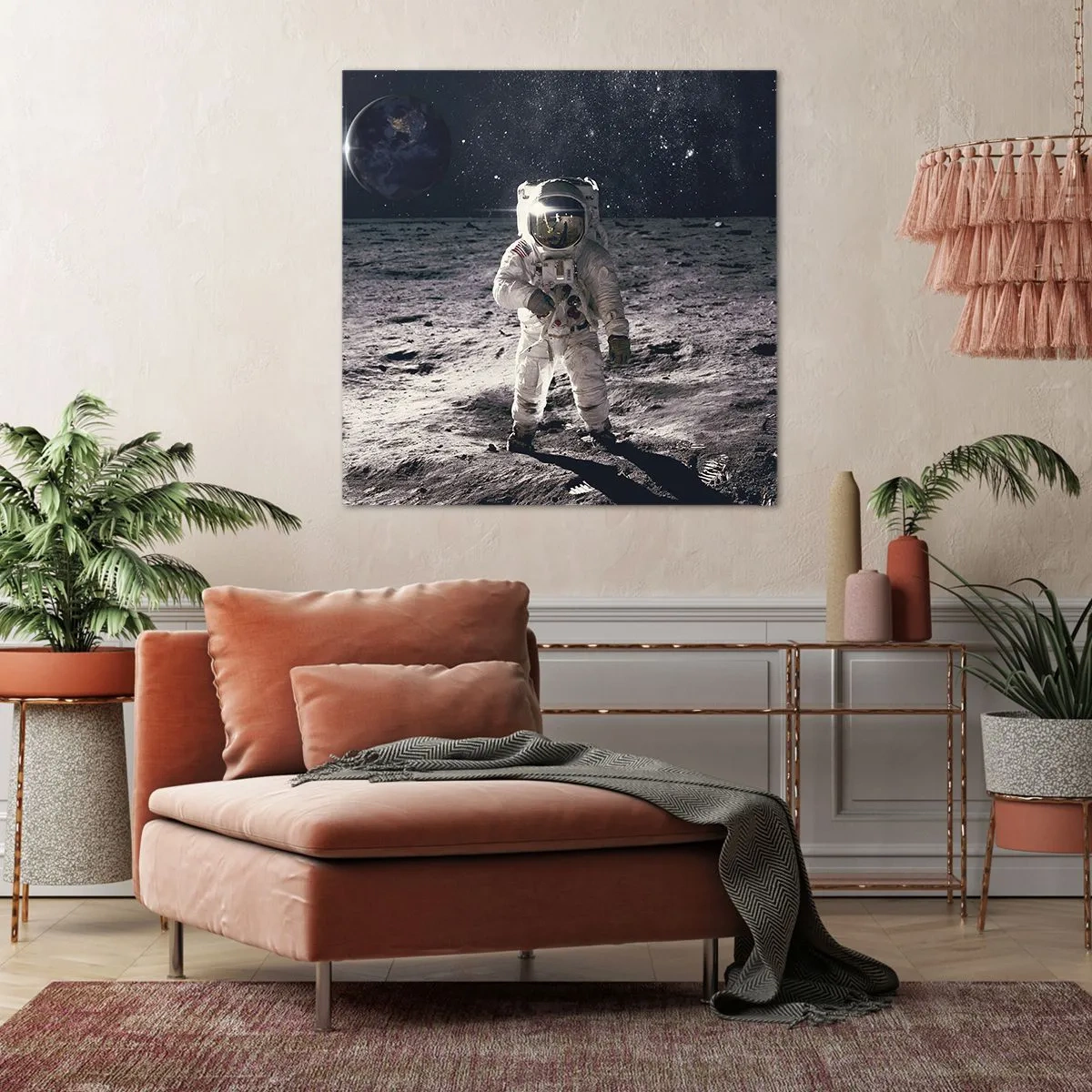 Canvas picture - Greetings from the Moon - 40x40 cm