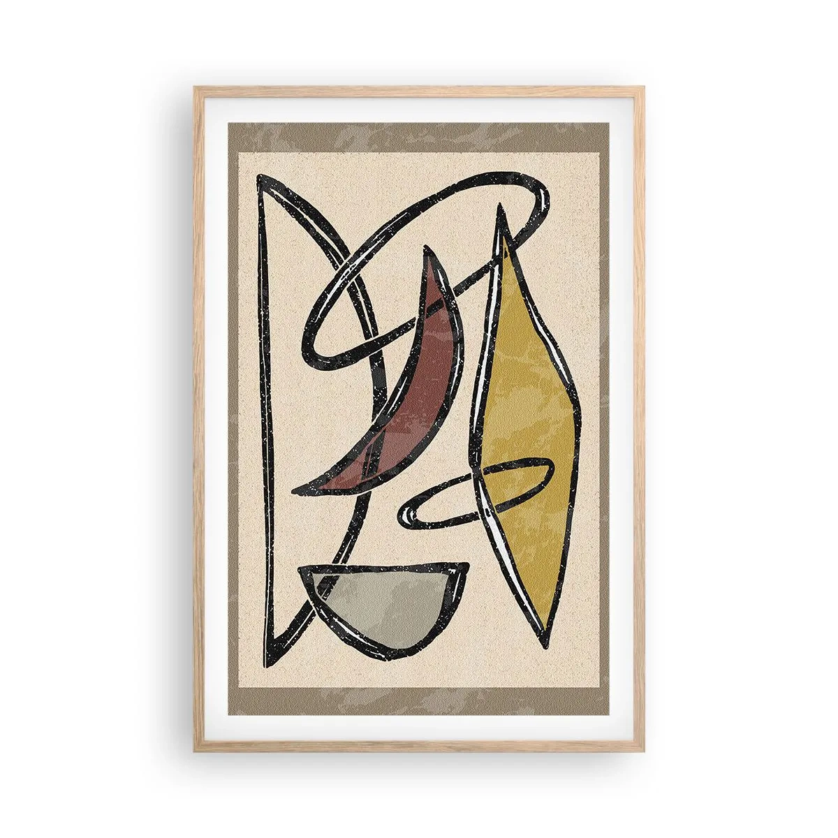 Poster in light oak frame - Verticals and Horizontals - 61x91 cm