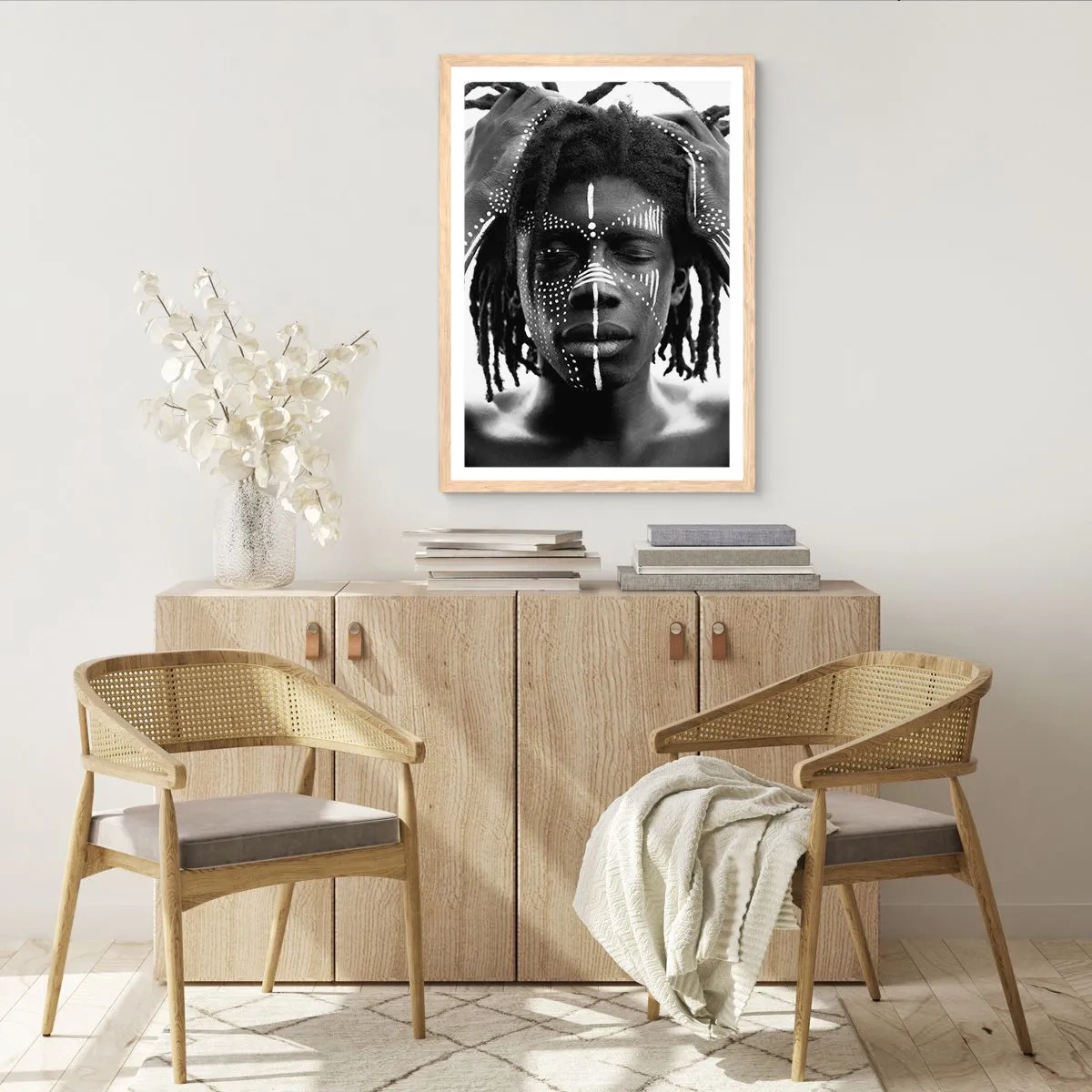Poster in light oak frame - Where Are You? - 40x50 cm