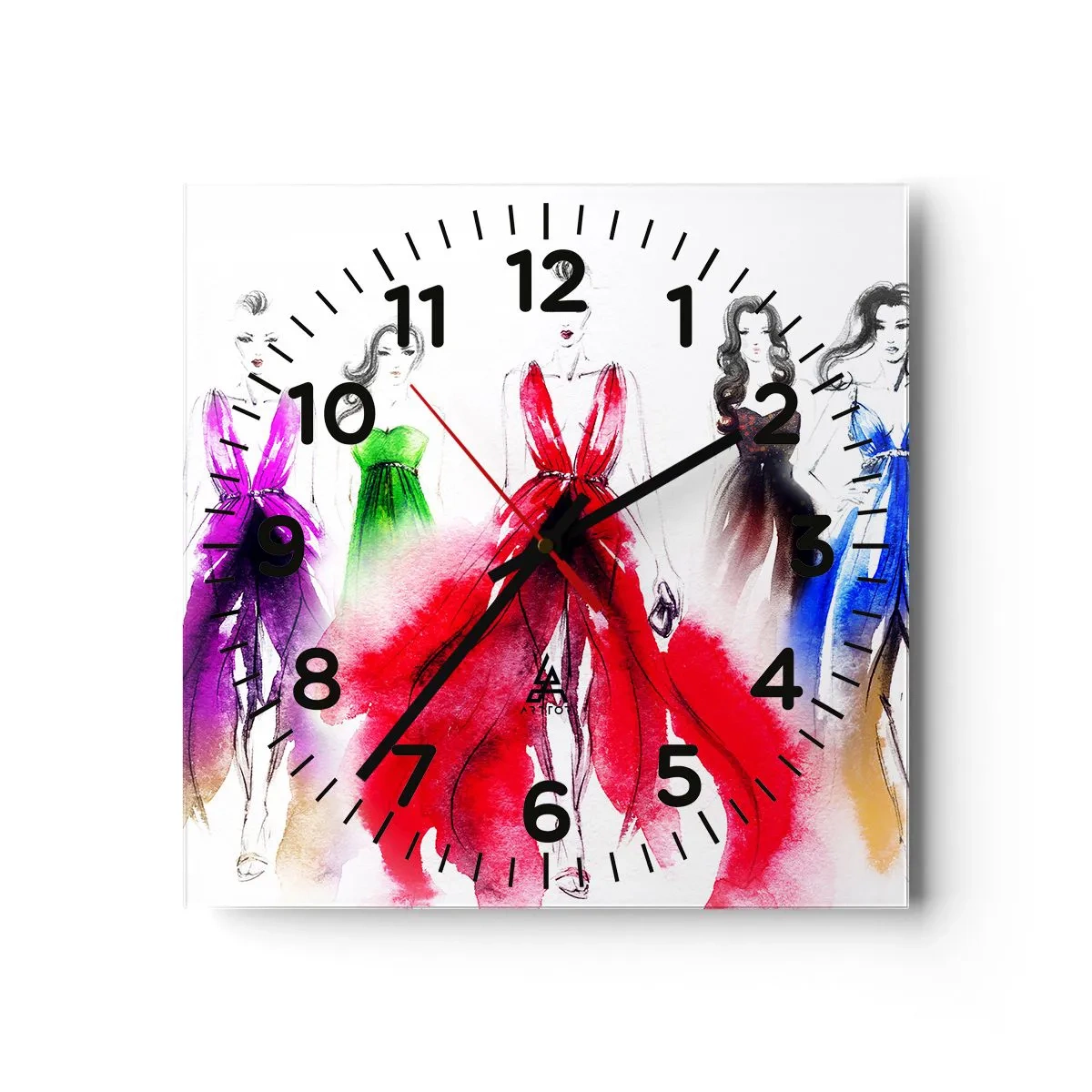 Wall clock - Clock on glass - Vogue in Vogue - 40x40 cm