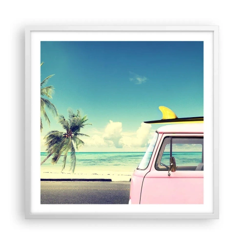 Poster in white frmae - Holiday Time - 60x60 cm