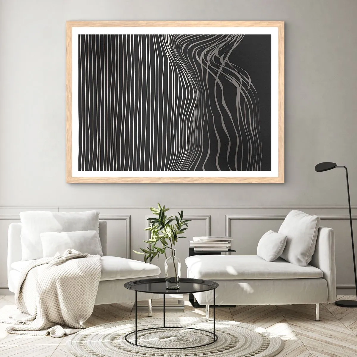 Poster in light oak frame - Rhythm and Accent - 100x70 cm