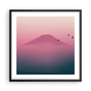 Poster in black frame - Wanderers above Clouds - 50x50 cm