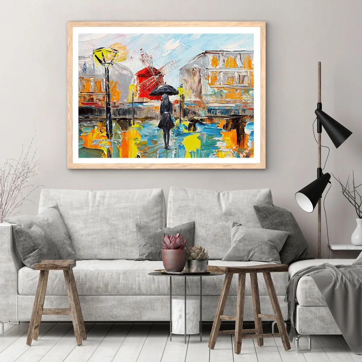 Poster in light oak frame - Parisian Legends - 91x61 cm