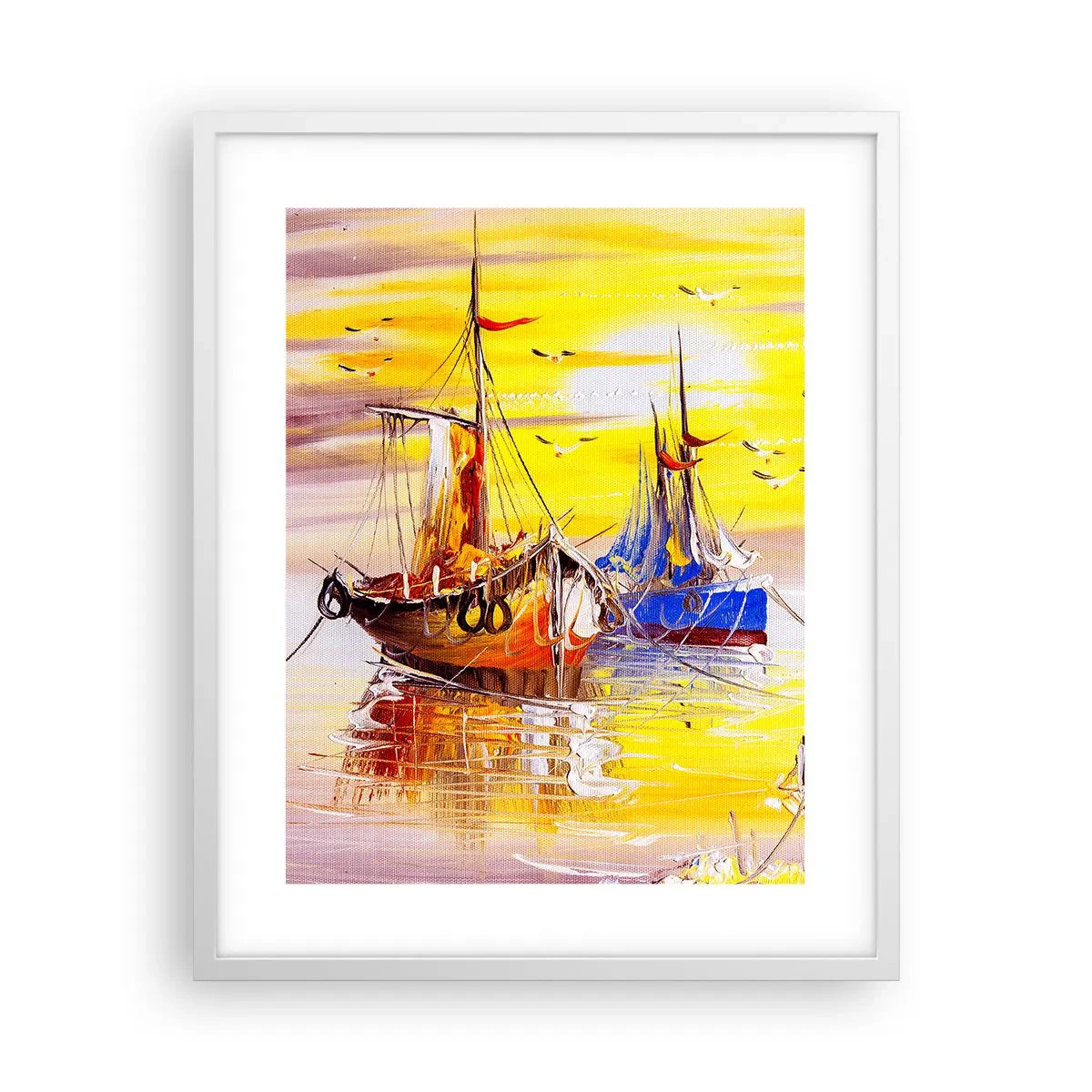 Poster in white frmae - Deserved Rest in Port - 40x50 cm