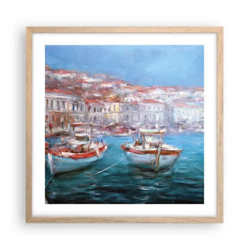 Poster in light oak frame - Italian Bay - 50x50 cm