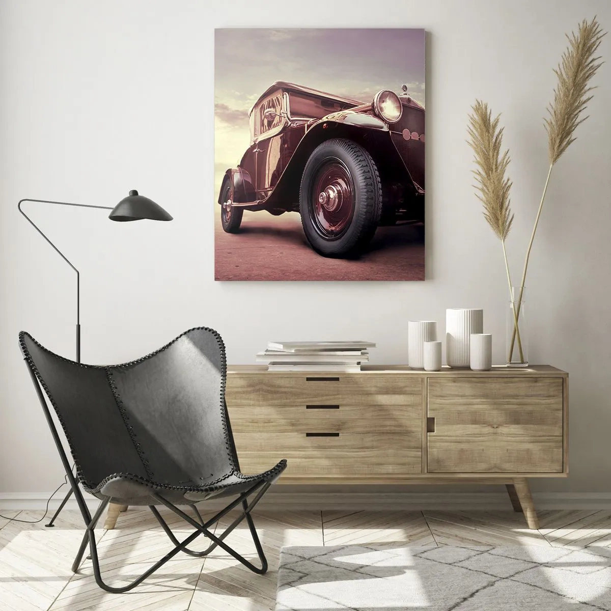 Glass picture - Let's Drive to the Past - 50x70 cm
