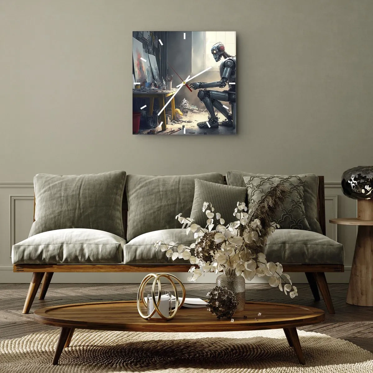 Wall clock - Clock on glass - Act of Creation - 30x30 cm
