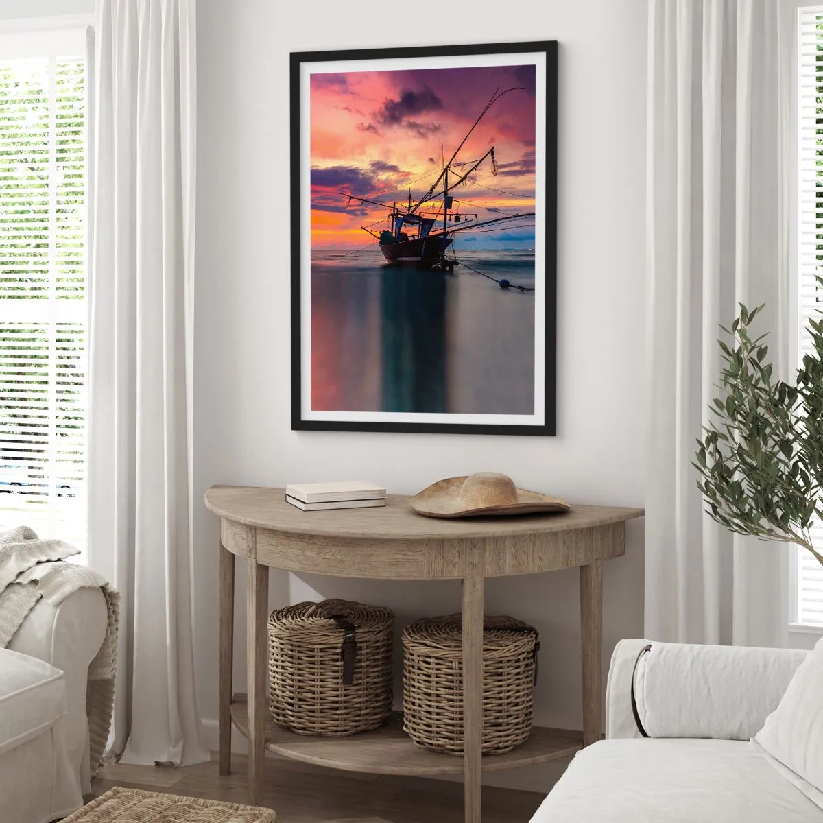 Poster in black frame - Exotic Evening - 40x50 cm
