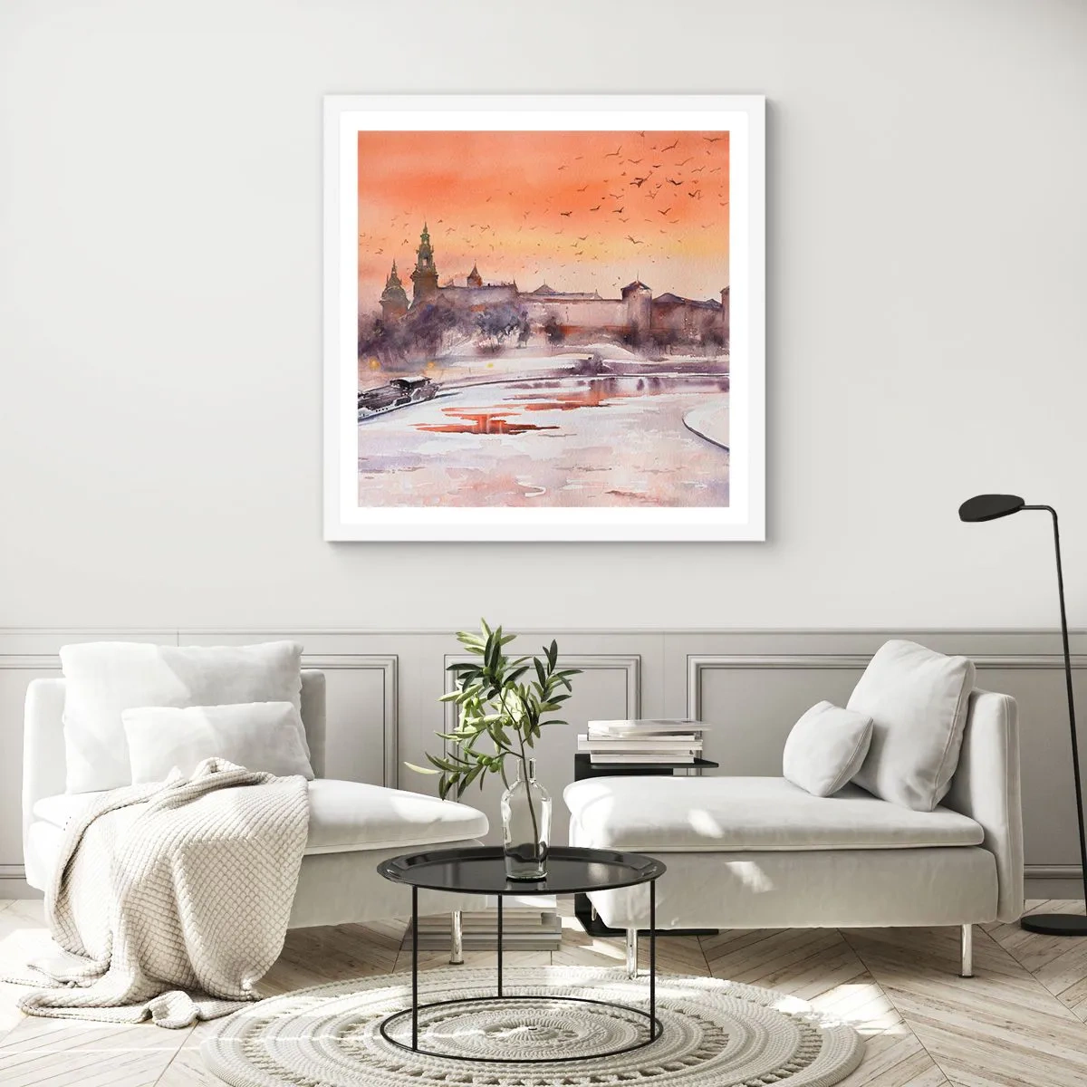 Poster in white frmae - Royal Sunset - 30x30 cm