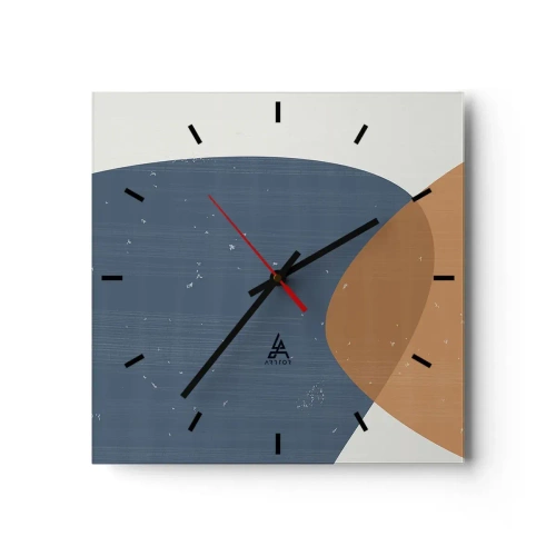 Wall clock - Clock on glass - Ovals and Intersections - 30x30 cm