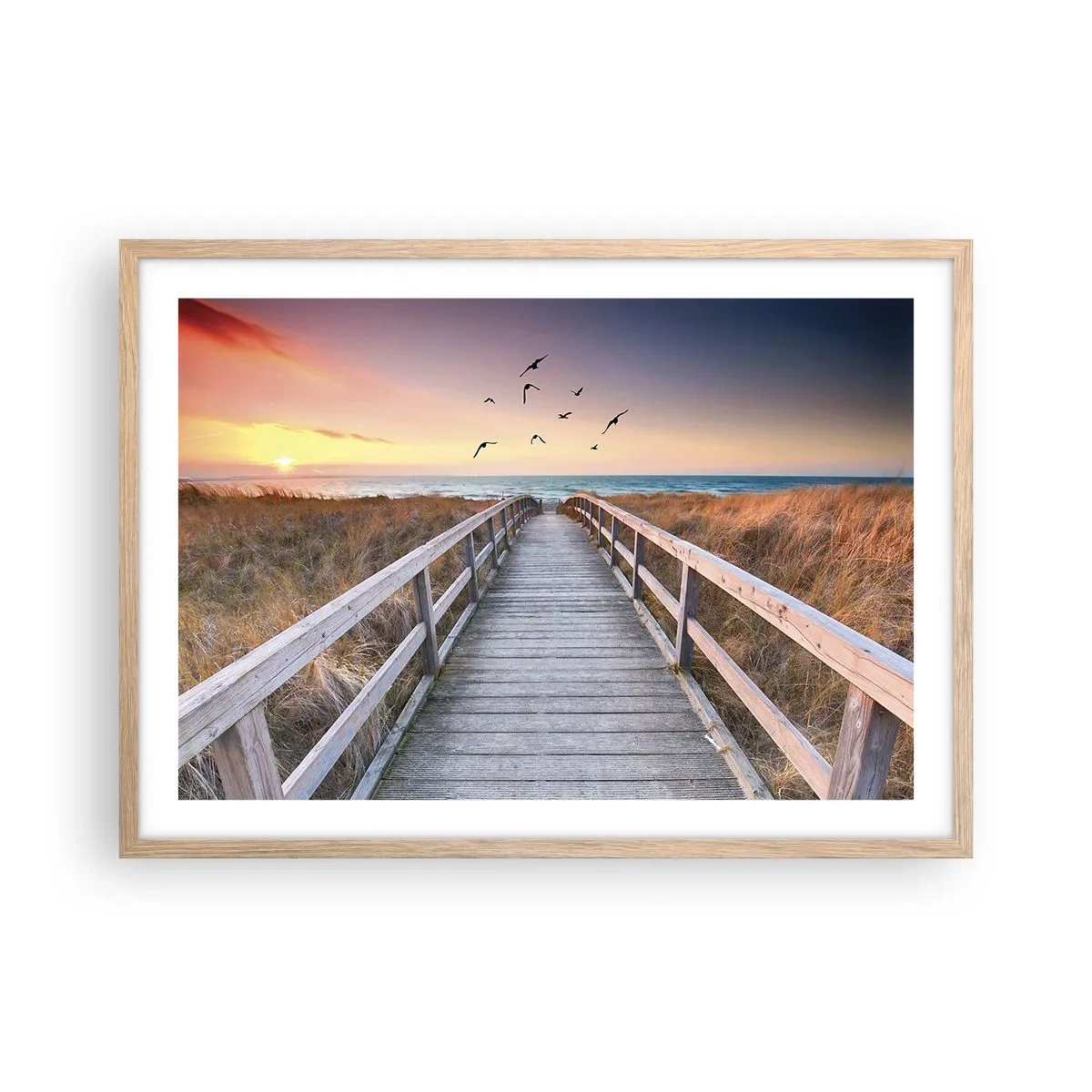 Poster in light oak frame - Space of Highs - 70x50 cm