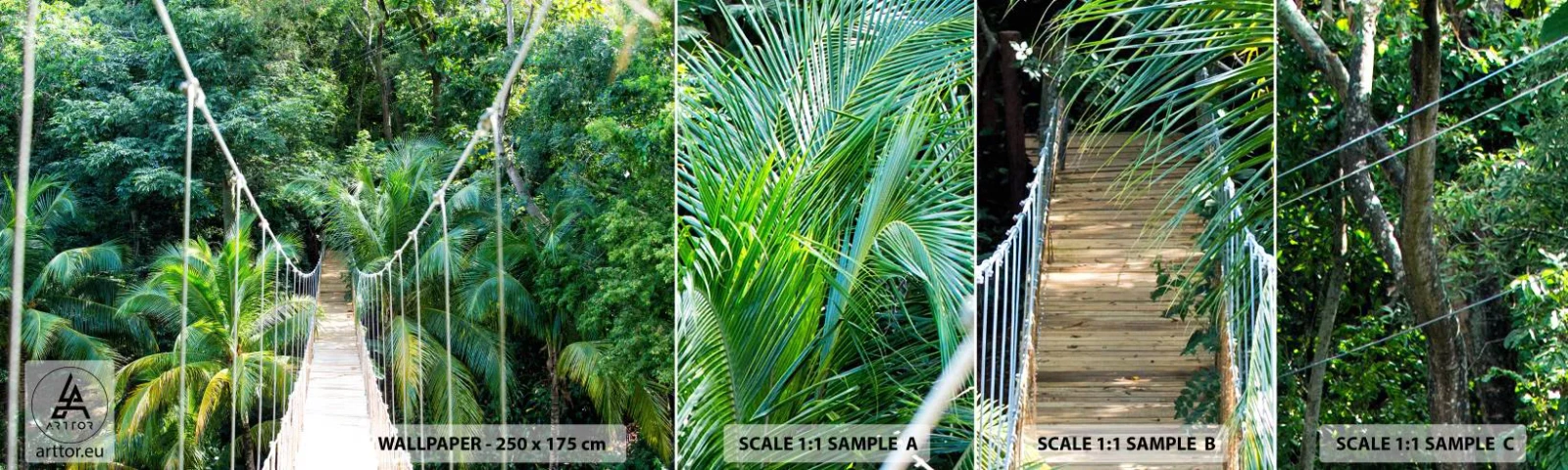 Photo Wallpaper Sample Self-Adhesive Deluxe Sticker - Welcome to the Jungle! - Landscape, Jungle, Honduras - 100x30 cm