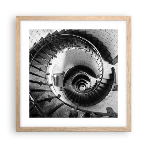 Poster in light oak frame - Up and Upwards - 40x40 cm