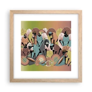 Poster in light oak frame - Big Holiday Is Coming - 30x30 cm