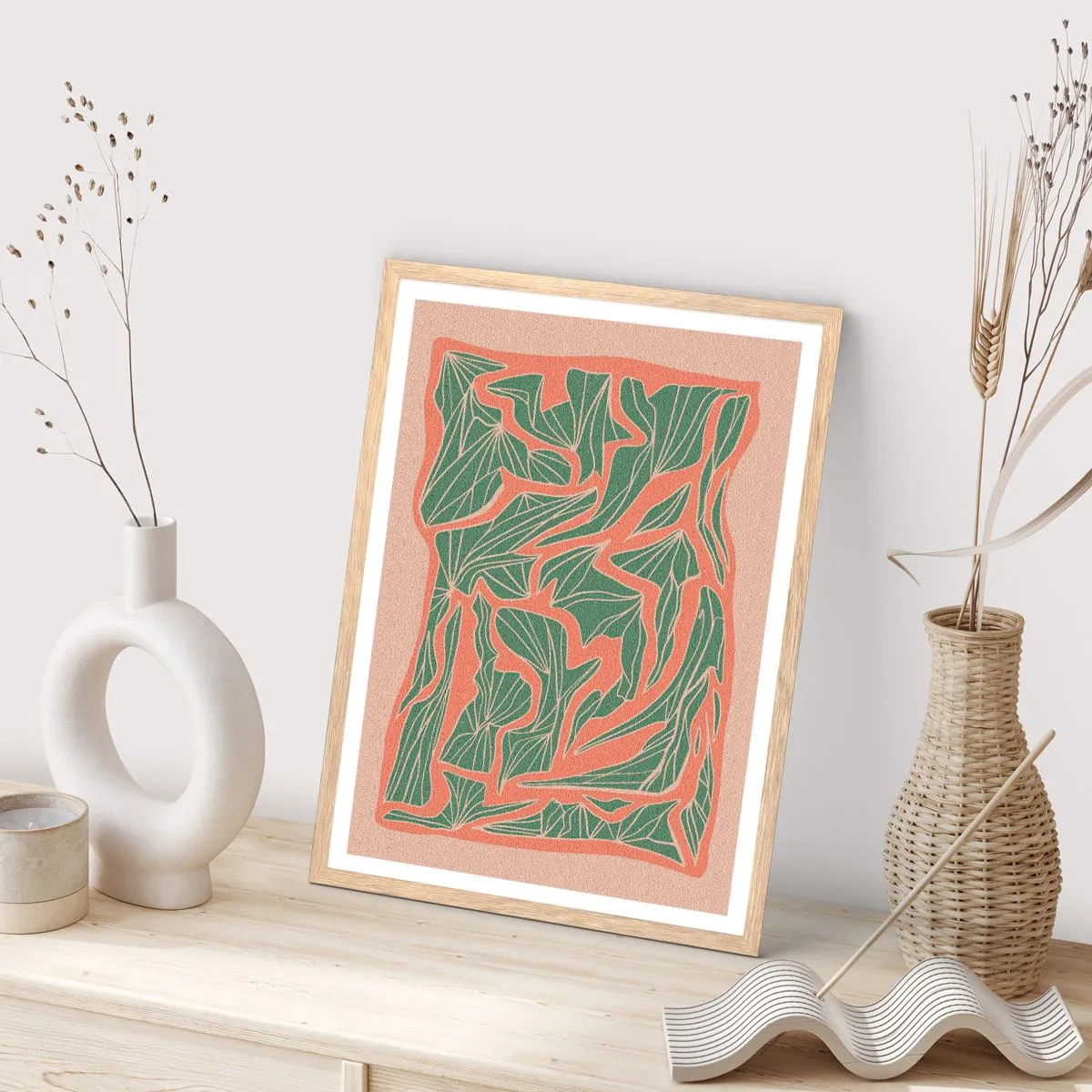 Poster in light oak frame - Struggles of Colar and Green - 70x100 cm