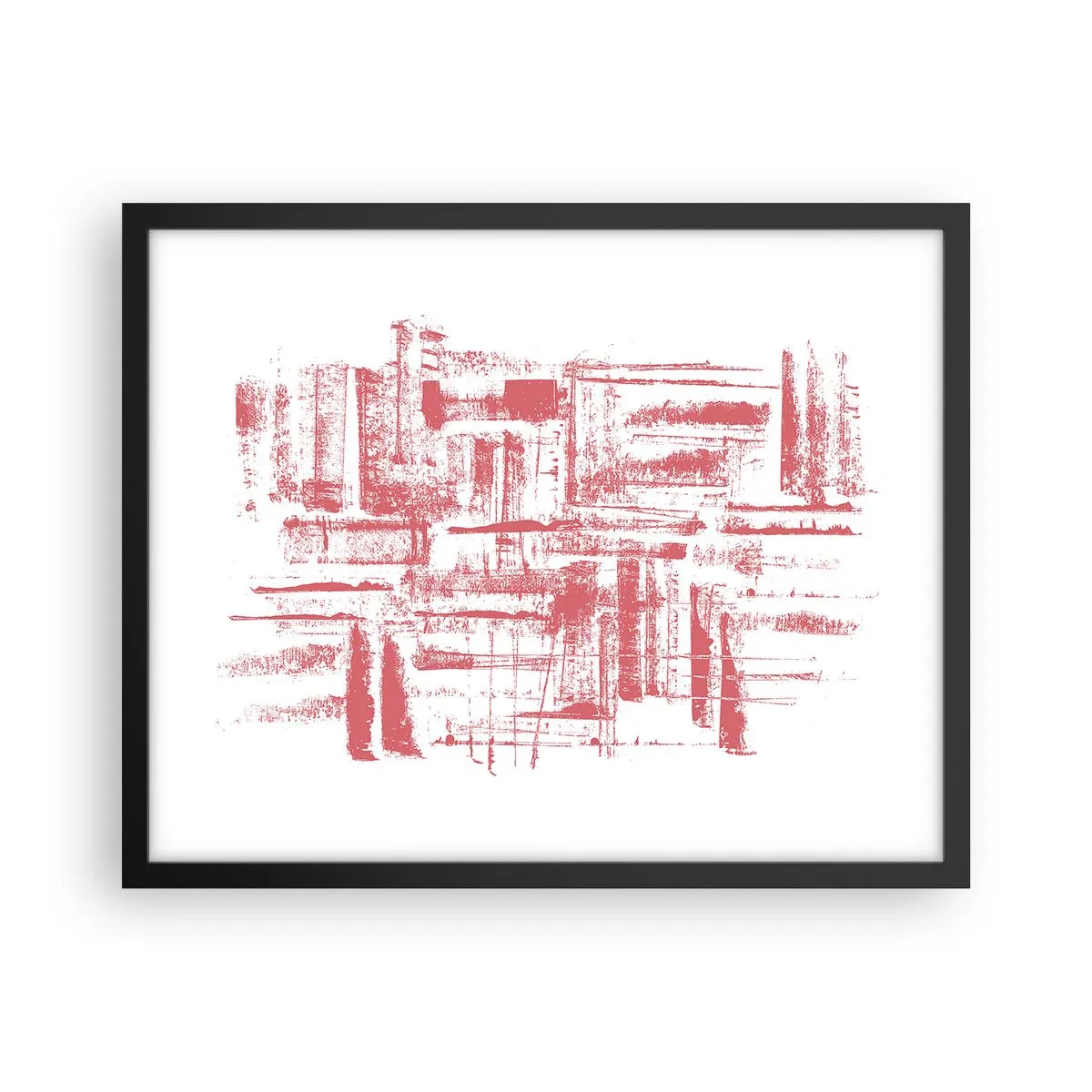 Poster in black frame - Red City - 50x40 cm
