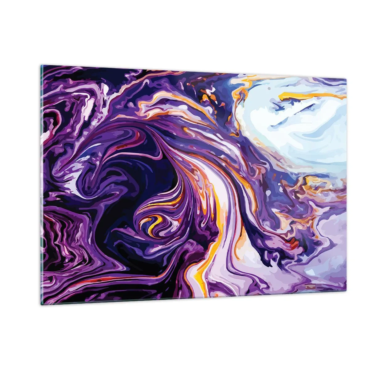 Glass picture - Bending of Space in Purple - 120x80 cm